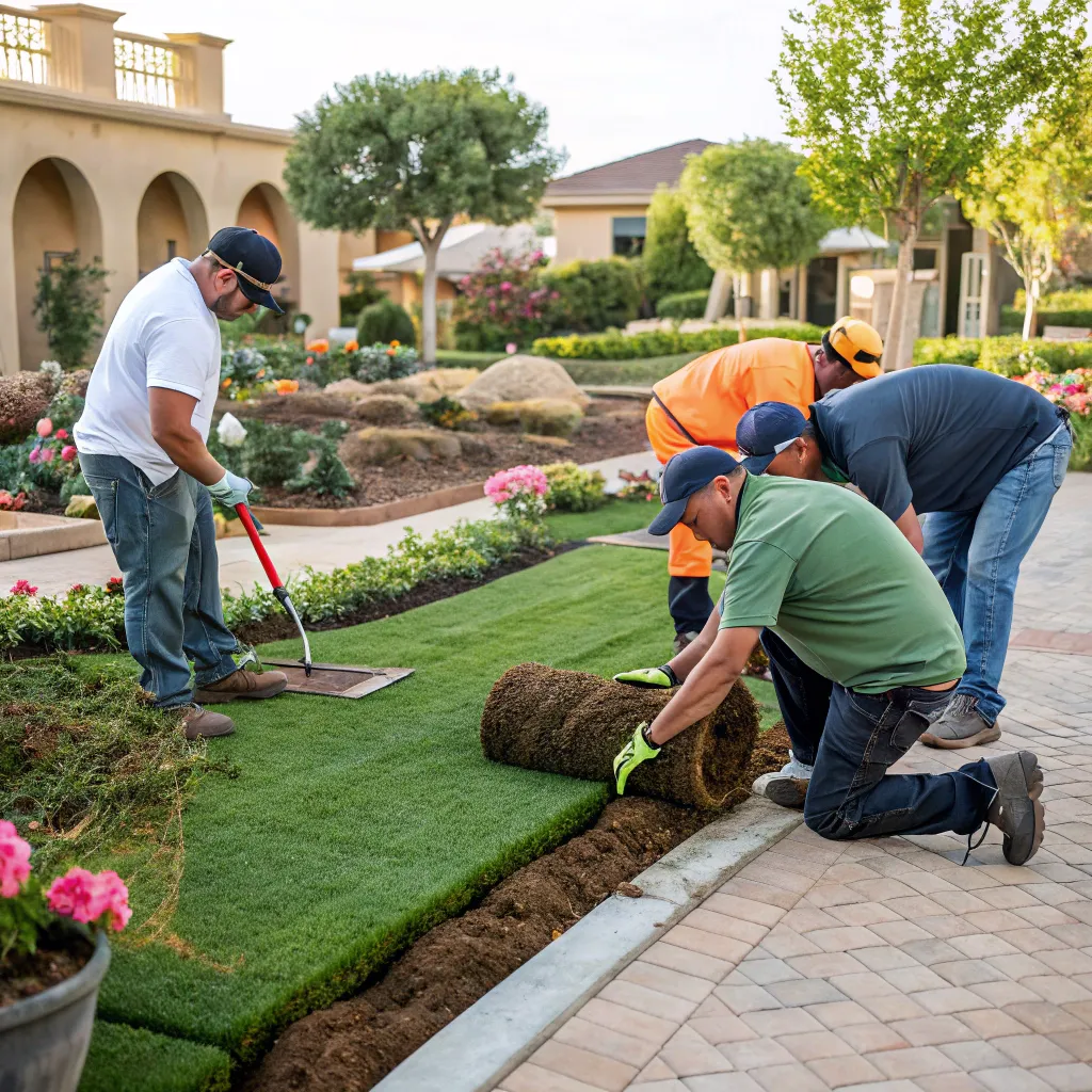 XELORAVIA's expert team working on a landscape project
