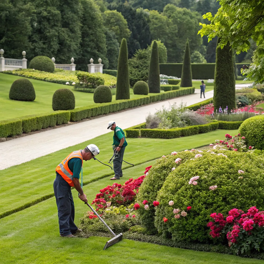 Professional landscape maintenance ensuring lush greenery